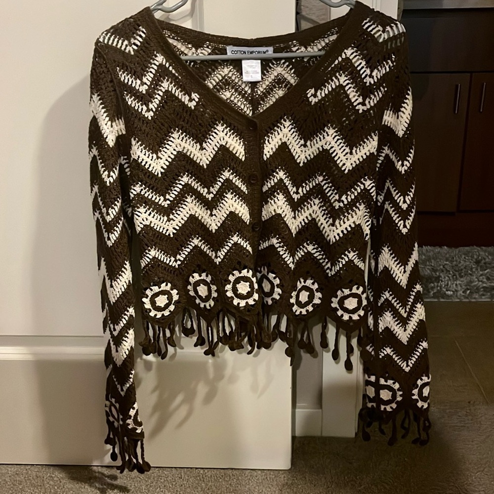 Cotton emporium button up sweater